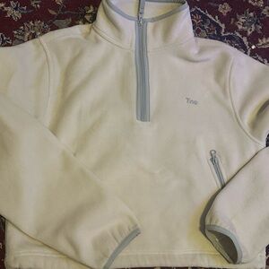 TNA White Fleece Half-Zip Pullover
